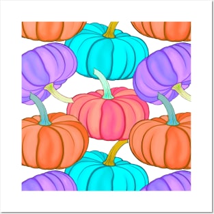 Colorful Pumpkin Pattern Posters and Art